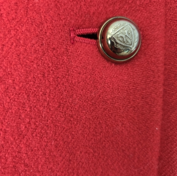 AQUASCUTUM OF LONDON Women's Red Double-Breasted Virgin Wool Coat. Size  10 - Picture 5 of 15